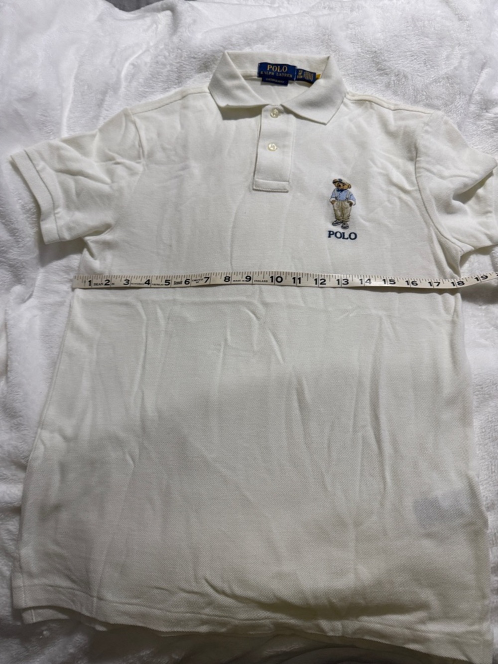 Ralph Lauren white Polo with Bear Embroidery